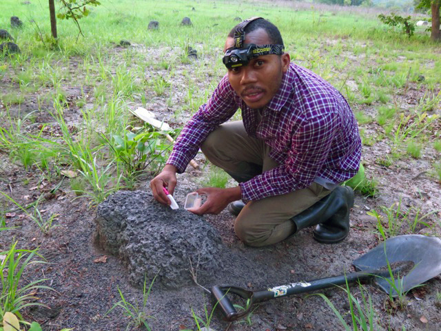 Rachid collecting termites